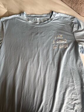 Light Blue Graphic Tee - "I Am A Child Of God"